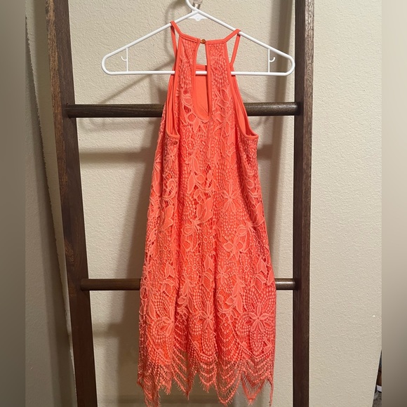 Coral Lace Dress - Picture 3 of 5